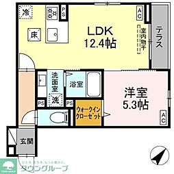Asset-Court曙町 1階1LDKの間取り