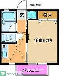 インスラハマノ 2階1Kの間取り