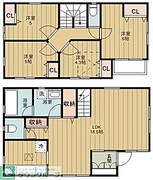 立川市西砂町二丁目戸建 2階4LDKの間取り