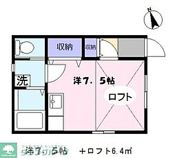 スピナッチ 1階ワンルームの間取り