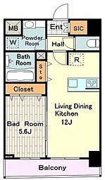 ラ・ベレッツァ　フェリオ 4階1LDKの間取り