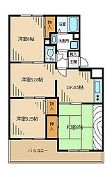 クレール清水 2階4Kの間取り