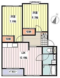 カサ・ベルデ 1階2LDKの間取り