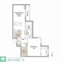 ポルタ　ノビリス 2階1SLDKの間取り