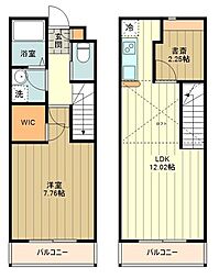 Rete中野上町 2階1SLDKの間取り