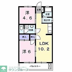 メゾン伊奈平 1階2LDKの間取り