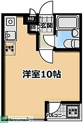 ロイヤルハイムI 3階ワンルームの間取り