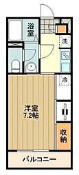 サードロック立川 1階1Kの間取り