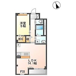 ミルト 3階1LDKの間取り