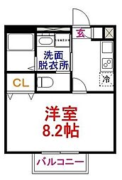 アムールエスペランス 1階1Kの間取り