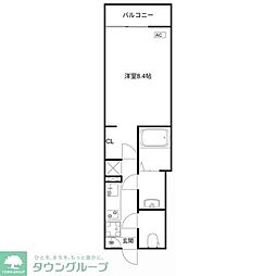 MQuarto福生 3階1Kの間取り
