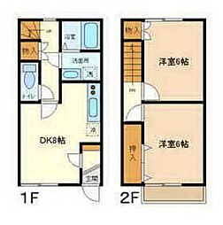イーストビレッジ 1階2DKの間取り