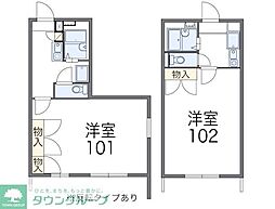 レオパレスピア 2階1Kの間取り