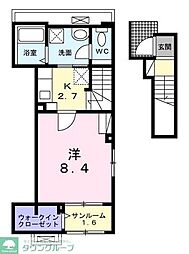 ブリュームI 1Kの間取図画像