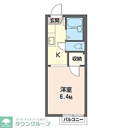 クレストハウス 1Kの間取図画像