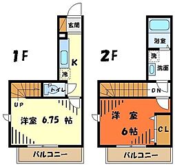 スリーズ国立 1LDKの間取図画像