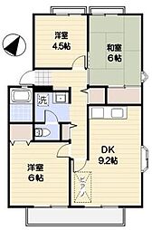 リビエール南平A 3DKの間取図画像
