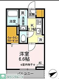 プルミエール柴崎 1Kの間取図画像