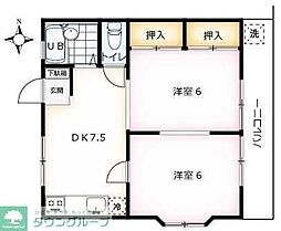 ジュネス 2DKの間取図画像