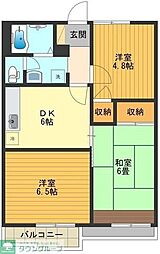 サンレイク中央 3DKの間取図画像