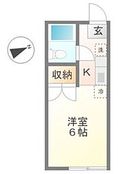 グリーンコーポ浅見 1Kの間取図画像