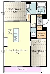 GrandSoleil 2LDKの間取図画像