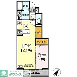 ヴィラージュ 1LDKの間取図画像