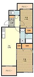 アーニス 2LDKの間取図画像