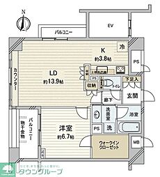 国立デュープレックス2 1LDKの間取図画像