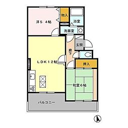 エスポワール東大和 2LDKの間取図画像