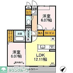 K-コーポ 2LDKの間取図画像