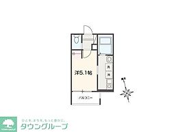 MELLAS青梅II 1Kの間取図画像