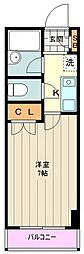 日神パレステージ玉川上水 1Kの間取図画像