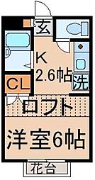 MIKAMI 1Kの間取図画像