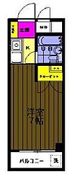 キャッスル福生 1Kの間取図画像