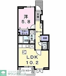 ベルジュネス2 2LDKの間取図画像