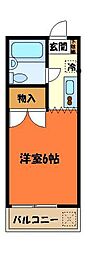 サンハイム・石坂 1Kの間取図画像