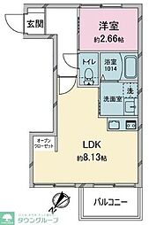 コンフォルタ小作 1LDKの間取図画像