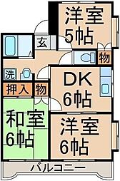グリーンアベニュー羽村 3DKの間取図画像