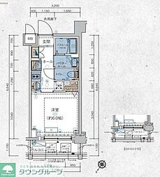 エステムコート立川ノースプレミア 1Kの間取図画像