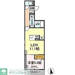 Asset-Court富士見台 1LDKの間取図画像