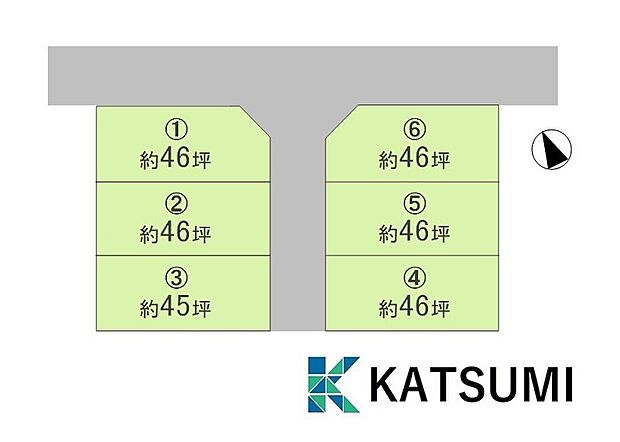 約45〜46坪の6区画分譲地。現地へのご案内も受付しております。この物件以外にも、ご希望の地域、学校区で物件をご紹介いたします。ネットに掲載できない物件も多数ございますので、お気軽にお問合せください。