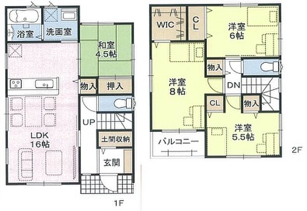 4LDK。全居室に収納あり。南側バルコニーがあるので、日当たり良好です。