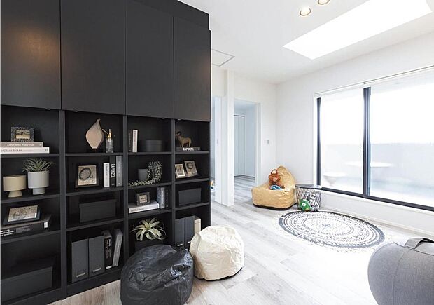 【加茂モデル】2階にもうひとつの絆リビングをデザイン。子のリビングは子供部屋とつなげて、分けて使えて、子育て中は親子の遊び場になります。子供が巣立てば夫婦の趣味の工房として使えます。