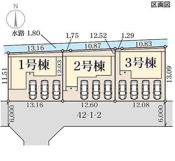 2号棟／並列3台駐車可能。