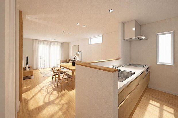 リビングダイニング(完成イメージ)家具・カーテン・照明付 インテリアスタイルに合わせて、トータルコーディネートしているので、そのままオシャレに住んでいただけます。(LDKのみ)