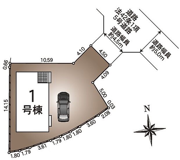 区画図/駐車2台可能