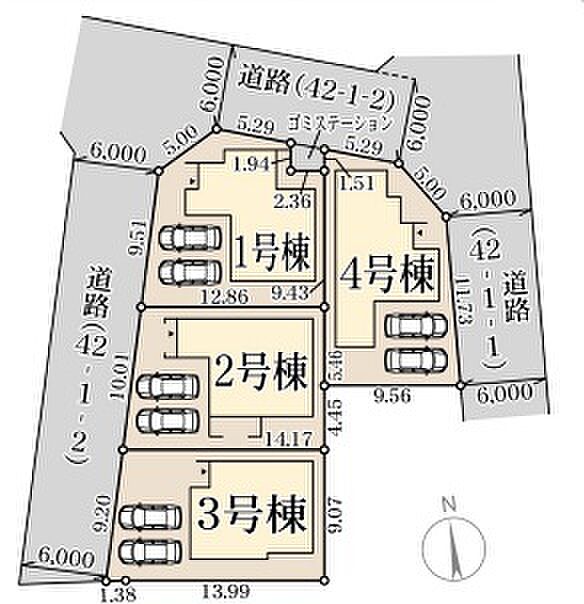 4号棟。並列2台駐車可能です。
