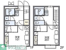 レオパレスＲＩＴＺ−I 2階1Kの間取り
