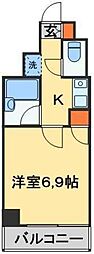 アーネット西船橋 6階1Kの間取り